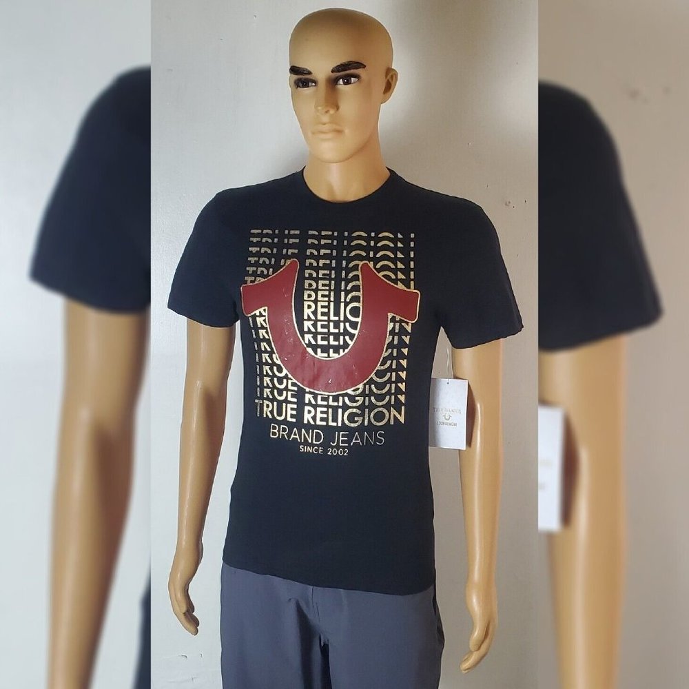 TRUE RELIGION LOUNGEWEAR GRAPHIC TSHIRT MEN'S LARGE SHOEHORSE LOGO PRINT SIZE M - Picture 7 of 7